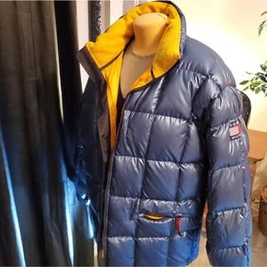 Tommy Hilfiger Puff Jacket Blue and Yellow Lining